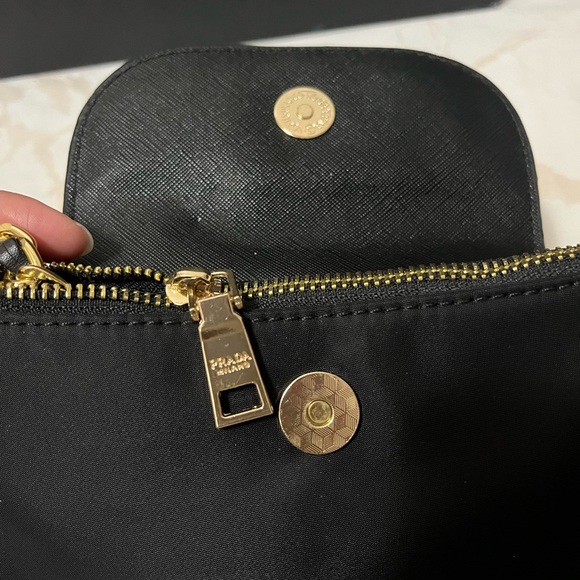 Black Nylon Saffiano Crossbody - Picture 3 of 7